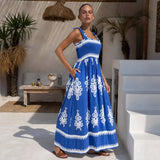 New Hot Women's Beach Dress Holiday Style Printed Wrapped Breast