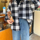Women Blouses Turn-down Collar Spring Shirts Plaid All-match BF Batwing-sleeve Loose Outwear Harajuku Female 4 Colors Chic