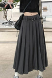 Skirts Women High Waist Y2K Midi Skirt A-line Jupe Preppy Casual Korean Fashion Pleated Skirt 2023 Faldas Mujer De