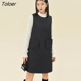 Women Dress Spring Sleeveless Round Neck Unique Design A Line Side Zipper Floral Texture Vintage Elegant