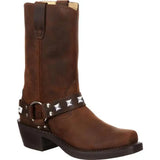Men Cowboy Western Boots Fashion Flat Heel Shoes Low Heel Casual Mid Calf Tall Faux Leather Boots Square Toe