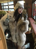 Winter New Fox Fur Coat Women's Long Loose Thick Fur Coat Plus Thick Fur