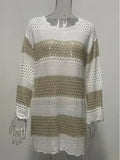 Beach Hooded Knitted Long-Sleeved Bikini Sunscreen