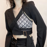Graduation party Gothic Black Tops Coat For Women Punk Style Solid Irregular Jackets Autumn Winter Streetwear Sexy Hollow Out Jacket