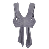 2021 Sleeveless Knitted Crop Sweater Sexy Autumn Summer Fashion Vest Black Casual White Jumper Top Female Pullover