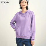 Women Fleece Hooded Sweatshirt 2022 Winter Long Sleeve Loose Hoodie Multicolor Warm Casual Streetwear