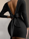V-Back Tied Knit Mini