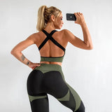 Women Gym Sets Female Sport Suits Wear Running Clothes Women Fitness Sport Workout Suit Long Sleeve Top