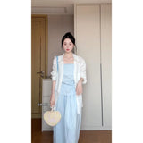 Temperament Lazy Style A Set Of Thin Shirt Folds Design Smear Tsets Women's Boobs Half-Dress Women's