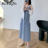 Black Spaghetti Strap Dress Long Casual Backless Basic Chiffon Casual Sexy Korean Elegant Maxi Party Dress