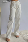 2023 Woman High Waist Jeans Retro White Black Jeans Trousers Straight Overalls Pants Long Loose Wide Leg Jeans for