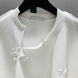 Hole Sweatshirts For Women O Neck Long Sleeve Loose Oversized Asymmetric Designer Pullovers Female 2023 Autumn