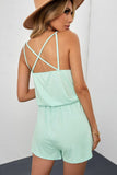 Strap Drawstring Waist Crisscross