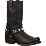 Men Cowboy Western Boots Fashion Flat Heel Shoes Low Heel Casual Mid Calf Tall Faux Leather Boots Square Toe