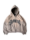 Gothic oversize hoodie with wash effect and letter