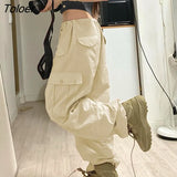 Women's Baggy Cargo Pants Loose Oversized Hippie Drawstring Tech Pants Streetwear Joggers Wide Leg Cloth joggers