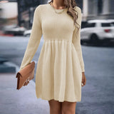 Autumn And Winter Explosion Of Women's Pure Color Doll Sweater Dress
