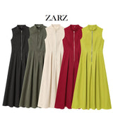 Homemade New Women's Dress Dress Collar Sleeveless Waist Commuting Temperament