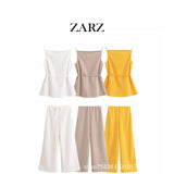 Homemade New Women's Dress Three-Color Jewison-Selecting Soft Blouse Wide Leg Trousers