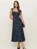 New Women's Fashion Elegant French Vintage Flower Printed