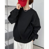 Thickened Wine Red Sweatshirt Women's Korean Loose Long Sleeve Pullover Top Stand /