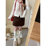 Complete Set Of Autumn Wear 2025 Cute Age Reduction Knitted Skirt Short Skirt Two-Piece Skirt