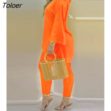 Piece Sets Womens Outifits Bell Sleeve V-Neck Casual Top & Pants Set Fashion Long Sleeve Suit Elegant Chic Daily