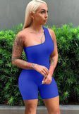 Sexy one shoulder Sleeveless Solid