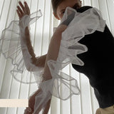 Solid Color Mesh Transparent Over Finger Fashion