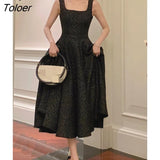 Summer Women Vintage Elegant Party Sleeveless Midi Dress Lady Evening Party A Line Fashion Prom Female Clothing