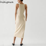 Dresses for Women O-neck Sleeveless Knitted Robe Vestido Feminino Temperament Bodycon Maxi Dress 2023 Vestidos De