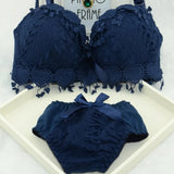 Sale Women Underwear Set Cotton Bra Panty Set Brand Embroidery Tassel Sexy Lingerie Brassiere Sets Push Up bra brief