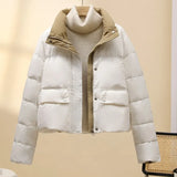 Winter 2024 New Korean Version Loose Cotton-Padded Coat And Thick Cotton-Padded Jacket-Outfit