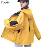 Autumn New Women's Jacket Windbreaker Female Harajuku Streetwear New Fashion Loose Hooded Long-sleeved Casual