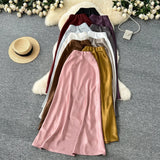 Sensed With The Frontal Half-Dress Woman 2025 New Light Luxury High-Rise Thin A-Word Bag With A Long Skirt With A Long