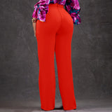 Women's 2025 New Fashion Temperament Tongle Casual Large-Legged Trousers African