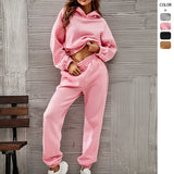 2025 New Solid Color Fashion Casual Sportsband Cap Long Sleeve Trousers Two-Piece