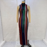 Toloer Autumn And Winter Pit High Collar Sleeveless Fanny Pack Hip Slim Show Slim Dress-Outfit
