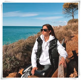 Black Pu Faux Leather Blazer Winter Vintage Cropped Jacket WomenBlack Pu Faux Leather Blazer Winter Vintage Cropped Jacket