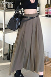 Skirts Women High Waist Y2K Midi Skirt A-line Jupe Preppy Casual Korean Fashion Pleated Skirt 2023 Faldas Mujer De