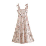 Women's Printed Breast Slinged Sling Dress