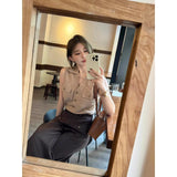 Wind Sleeveless Vest Shirt Broad Leg Trousers Set Of Women's Spring And Autumn New Temperament Super Good-Looking Two