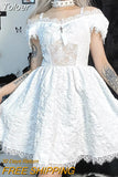 Black Chic Bow Decoration Women Spaghetti Belt Dress 2023 Summer Elegant Off Shoulder lolita Dress E-girl Gothic eam