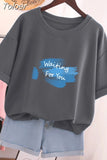 100% Cotton L-6XL T Shirt Letter Print Tshirt Short Sleeve Women's Top Summer Casual Couple O Neck Oversized T