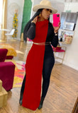 Toloer Turtleneck Side Slit Long Sweater Top 102-1-Outfit