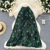 Half-Dress Dress Woman Autumn 2025 New Shade Across The Flowing Large Umbrella Skirt Folded Flower A Word Half
