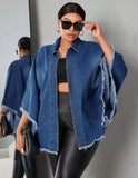 Women's Jeans Autumn And Winter Women's Fashion Loose Clip Batsleet Jacket