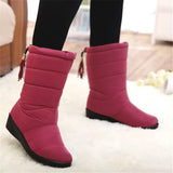 New Winter Boots Women Waterproof Snow Boots Female Faux Fur Plush Warm Shoes For Women Down Boots Mid-calf botas de