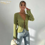 Sexy White Lace-Up Women'S Shirt Summer Bodycon Long Sleeve Blouses Ladies Fashion Pleated Top Female Clothing
