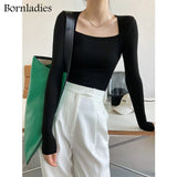 Summer Autumn Fake Two-piece Female Green T Shirts Casual Skinny Bodycone Tees Women Sexy Cotton Long Sleeve T